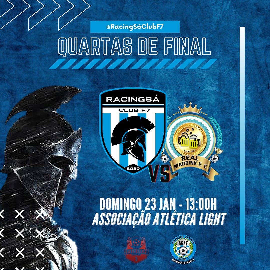 RacingSaClubF7's tweet photo. QUARTAS DE FINAL! 💙🤍🏆

AMANHÃ É MAIS UM DIA DE RACINGSÁ CLUB F7!!! EM BUSCA DO NOSSO OBJETIVO.

⏰: 13:00H
🏟️: ASSOCIAÇÃO ATLÉTICA LIGHT

#laAcademia
#Ateofinal
#RacingSáClubF7 💙🤍🇦🇷⚔️ https://t.co/BwIlNcHHbF