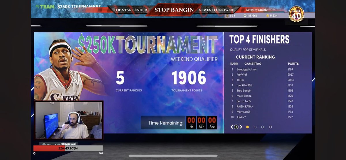 XGriff5's tweet photo. Yao finally home. 5th in the qualifier ain’t it coming for that top spot @NBA2K_MyTEAM https://t.co/VsKwLjPaRR