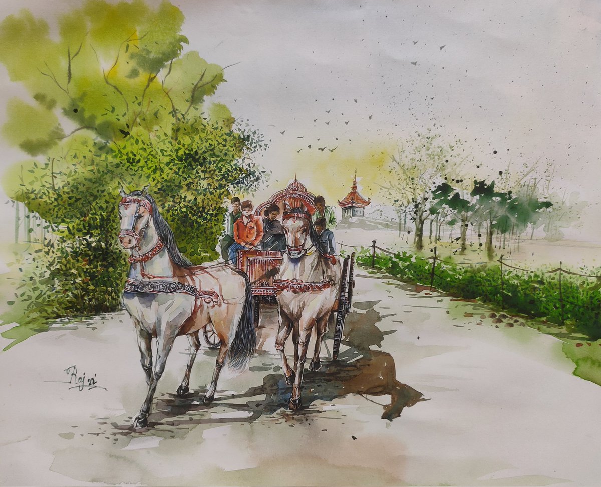 BallavRajdip's tweet photo. -[They (H😵‍💫rses) are walking on the road]-🐴

      Size :17.8×14.8 Inch.
  Artist :-Rajdip Ballav.😎
💯-/This is my New Water Colour Painting of 2022/-🎨😉 https://t.co/mk9MDQU9i3