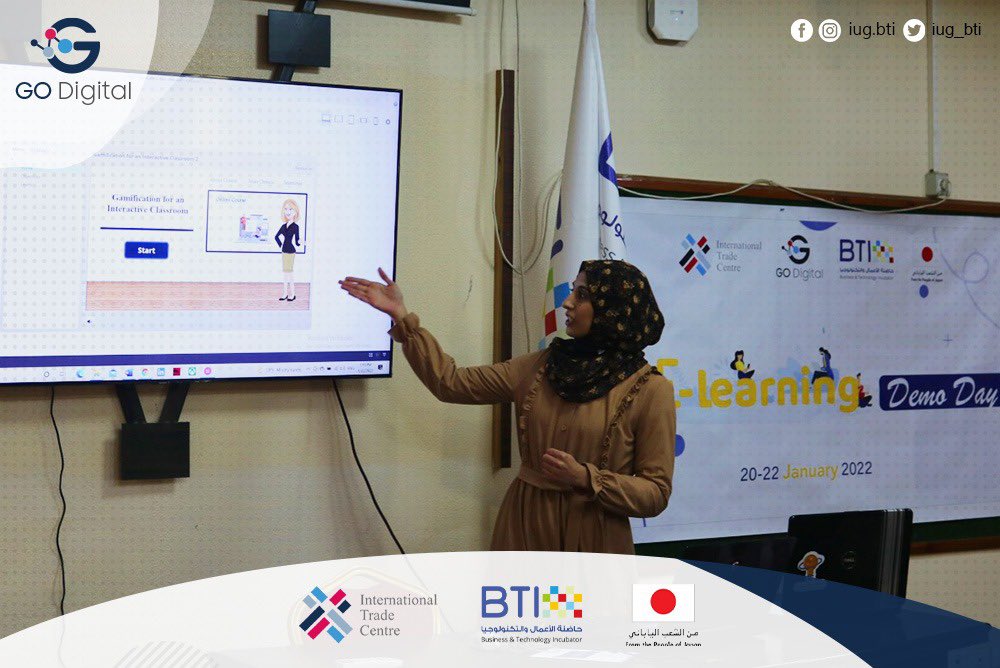 IUG_BTI's tweet photo. صوت تصفيق، تشجيع وحماس، و فخر كبير و القليل من الخوف والكثير من الإبداع 🤩.  كان هذا ملخص عروض متدربي المسار الأول والنوعي في فلسطين "أتمتة المناهج" 

هذا المسار يعتبر أحد مسارات مشروع GoDigital والذي تنفذه الحاضنة بتمويل من الحكومة اليابانية و إدارة (ITC)

 #BTI #TIC #E_Learning https://t.co/PNX81SAZE8
