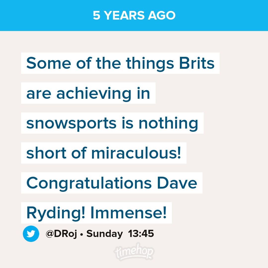 DRoj's tweet photo. Oddly, I tweeted this 5 years ago today. I meant it then, and it's even more apt now.
What Dave Ryding has achieved today is Astonishing! What a hero!
#SirDave https://t.co/2otdHWwTHc