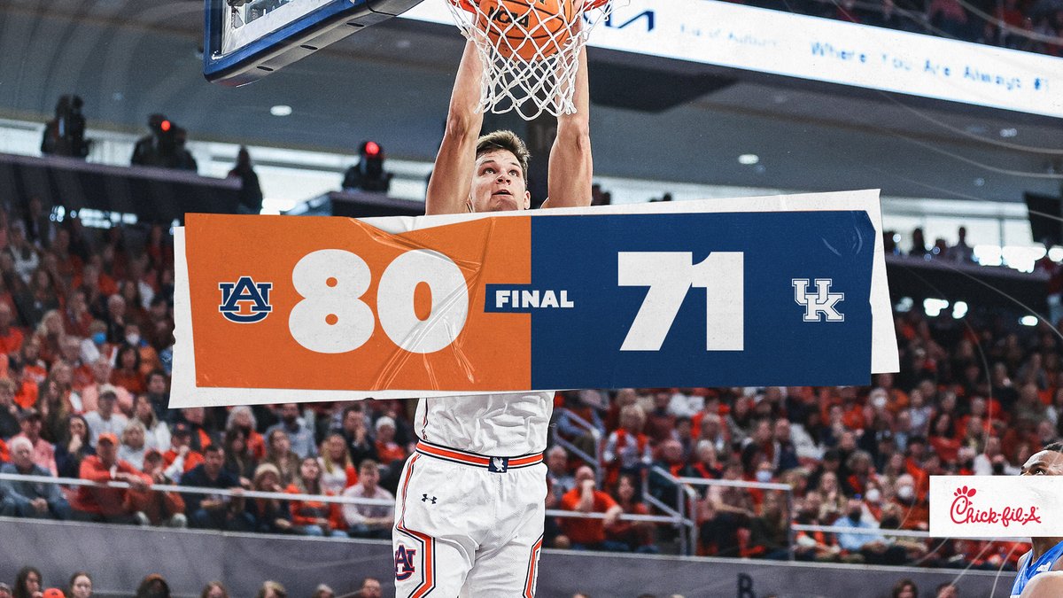 AuburnMBB's tweet photo. 1️⃣5️⃣ straight. 🅿️

#WarEagle | @ChickfilA https://t.co/PMlTGq8TWG