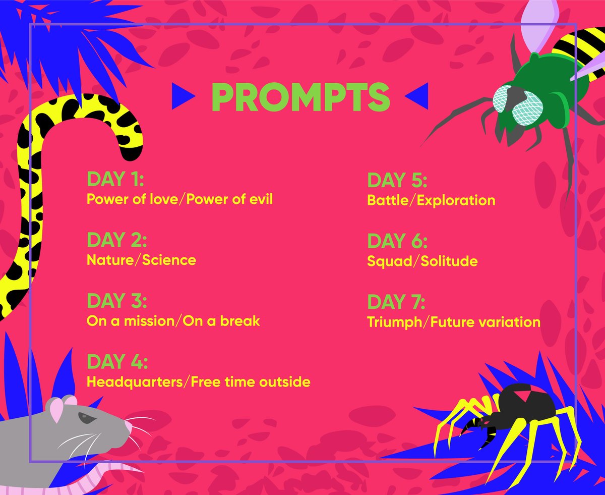 v0stower's tweet photo. Here is the prompt list for #BeastWarsweek2022
(14.02.22 - 20.02.22)
Rts are very appreciated!
Important reminder - please be respectful to our contributors, to each other and have fun! https://t.co/qTsQQBWjr0