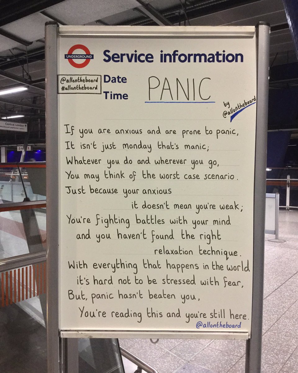 allontheboard's tweet photo. With everything that happens in the world it’s hard not to be stressed with fear;
But, panic hasn’t beaten you, 
you’re reading this 
and you’re still here. 

@allontheboard https://t.co/medUcA53XE