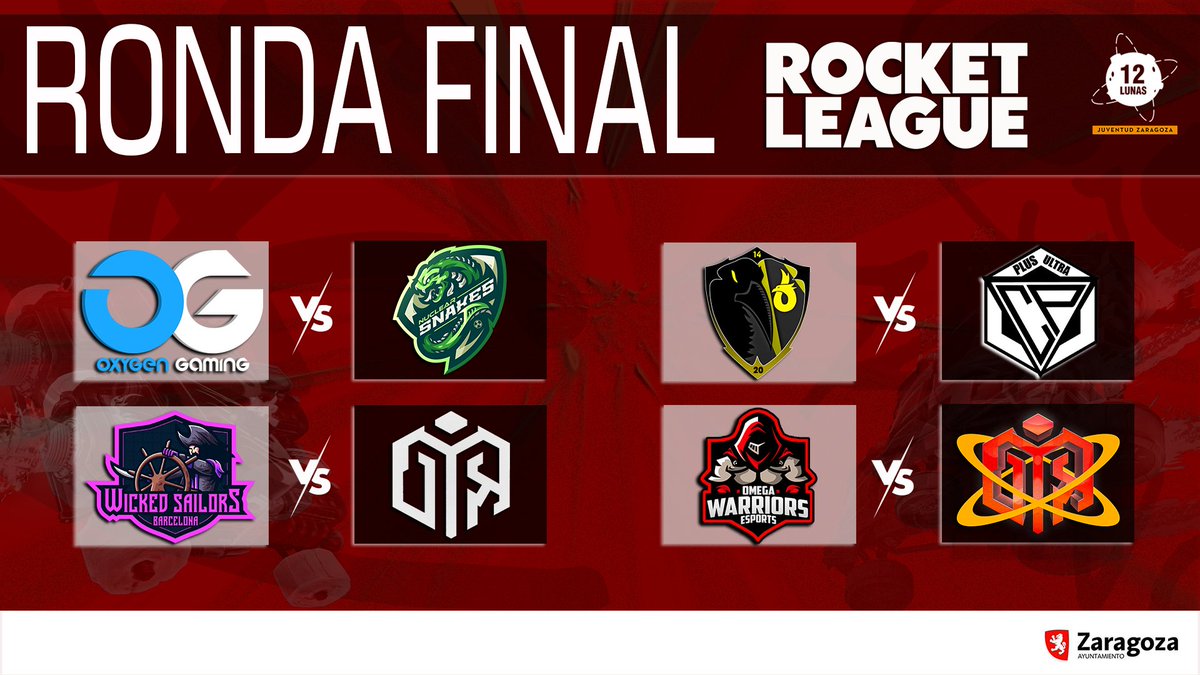 CierzoEsports's tweet photo. Rondas Finales de la 12Lunas Cup 🌖 #RocketLeague 
📅 23/02
⏰ 17h
Emparejamientos cuartos de Final
🔴 @GamingOxygen vs @SnakesNuclear 
🟡 @Crow6_Esports Black vs CP Gang
🟢 @WickedSailors vs @DnceMnk 
🔵 @_OMEGAWARRIORS_ vs @DnceMnk Caos https://t.co/iSixLE0Azf