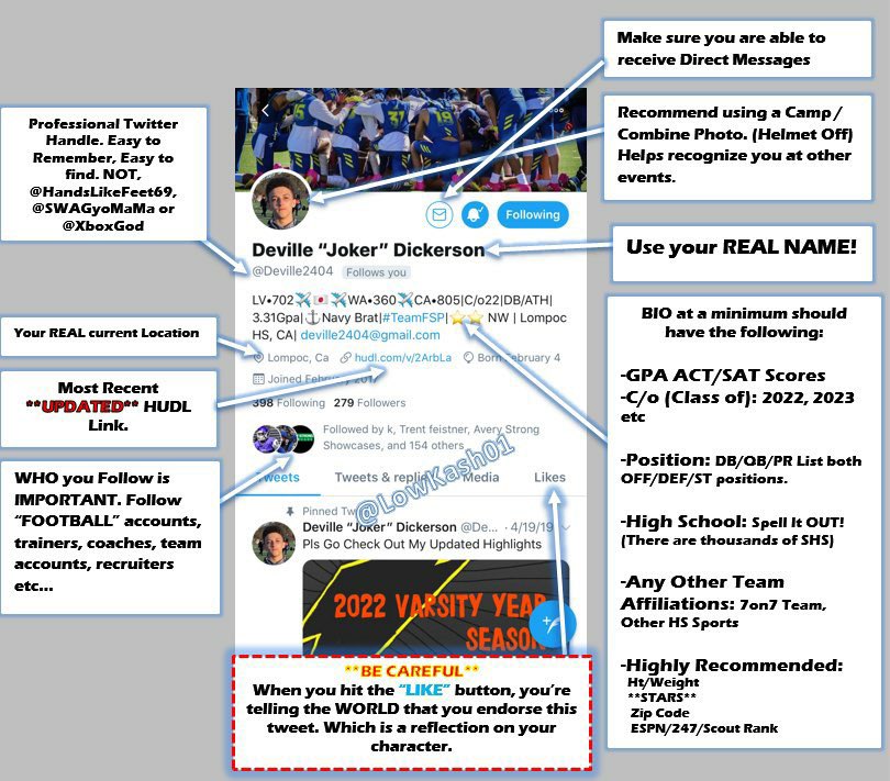 The_IR12th's tweet photo. Braves,

College Coaches are scouting &amp; recruiting based on what they see on your 📽...YOU have to market yourselves.

So if you or your teammates don't have a Twitter page, please create one ASAP. The template below is what your Twitter bio should look like. 

#WeAreIR #Riverset https://t.co/2aP9y6jEBv