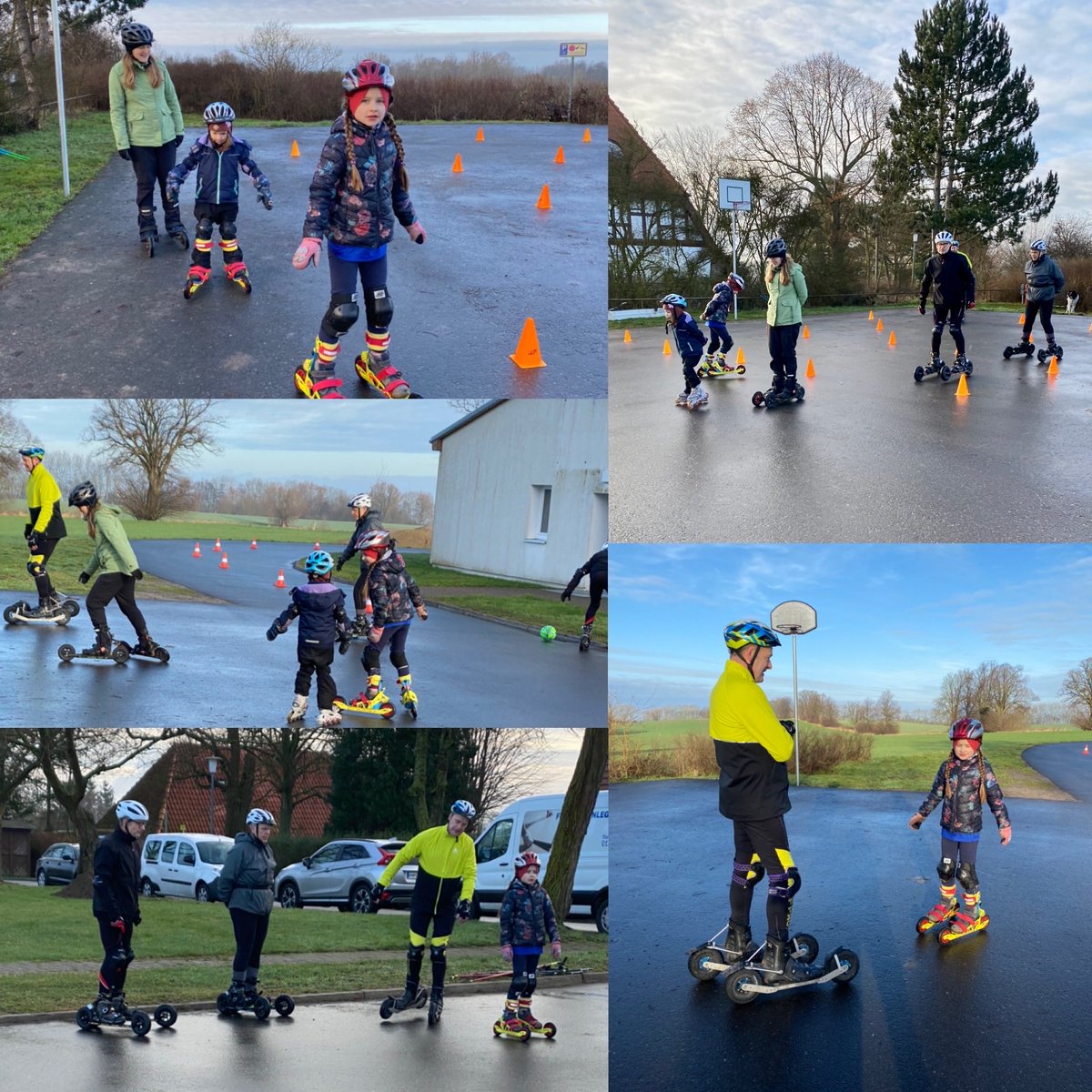 Rollerbanden-Kids vom Team Ostsee bei Übungen, um sicher auf den Skates in 2022 unterwegs zu sein. 
#RollDichFit e.V.