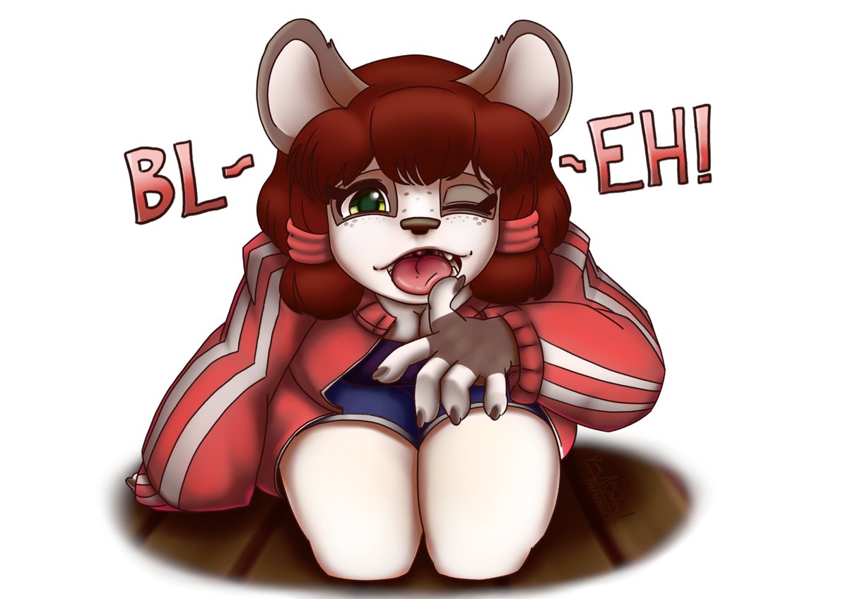 hurricanebro30's tweet photo. I made this a little later after the previous drawing, but I played around with more colors! So here's Amelia going BLEH!

#digitalart #panda https://t.co/7uLcWqxztZ