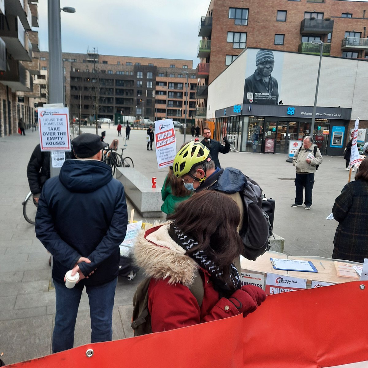 newhamresists's tweet photo. @jamesivens speaks at a protest in #WalthamForest about housing & gentrification. #classcleansing - Solidarity with our neighbours https://t.co/sMjkZ52eMI