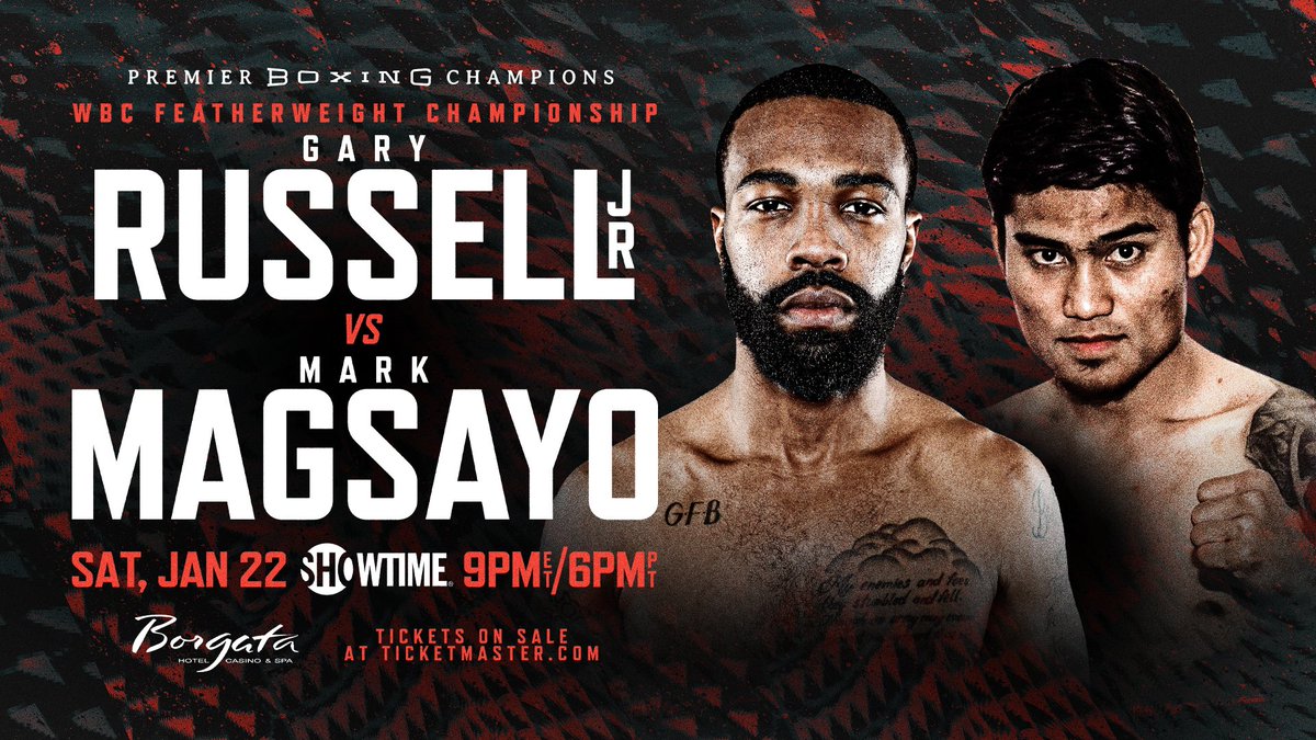 FIGHTGLOBE1's tweet photo. HUGE title fight tonight in #AtlanticCity!! 

WBC Featherweight Title 🥊
🇺🇸 @mrgaryrusselljr (31-1)
🇵🇭 @markmagsayo_MMM (23-0)

@premierboxing #RussellMagsayo #boxing #wbc #featherweight #titlefight 

#FightGlobe #TCOBO #ThereCanOnlyBeOne #ASG https://t.co/X7IELMkY5e