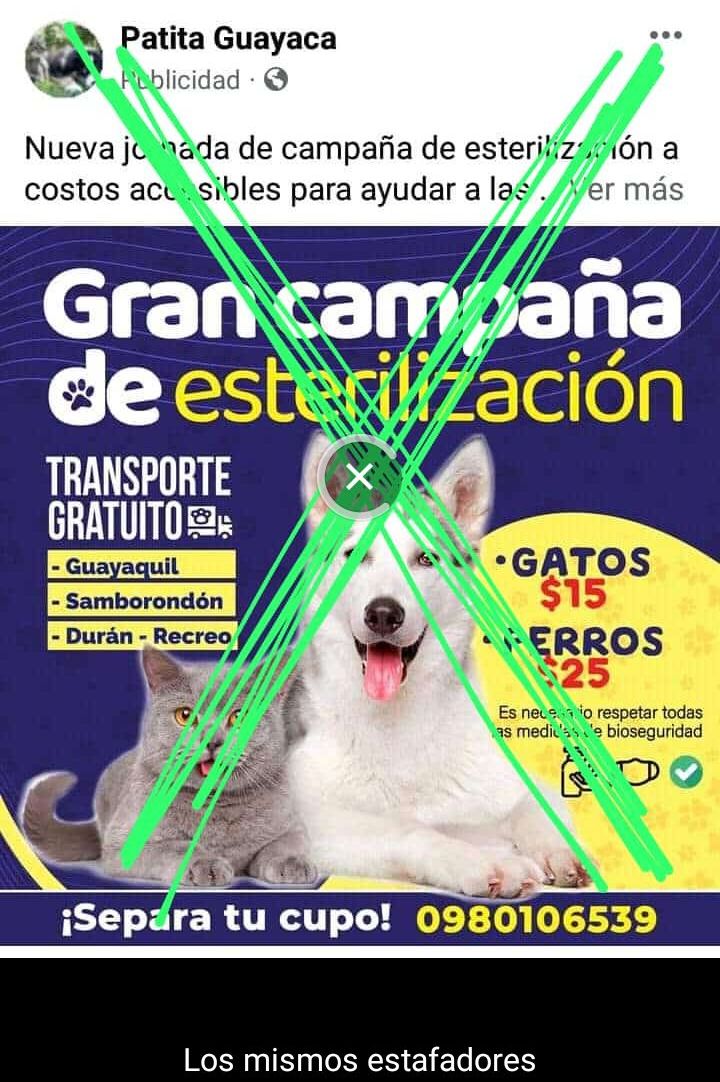 Estafadores en acción. Cuidado