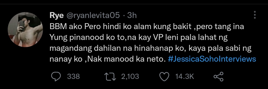 _MIGZ29's tweet photo. BBM ka kamo pero nung stalk ko wall mo, ni isang tweet about kay papz, waley! sus.. ano to, hatak likes ka lang ba? damay mo pa nanay mo sa kasinungalingan mo? kawawa ka naman 🙄😆😂 https://t.co/PIg2ia45EF