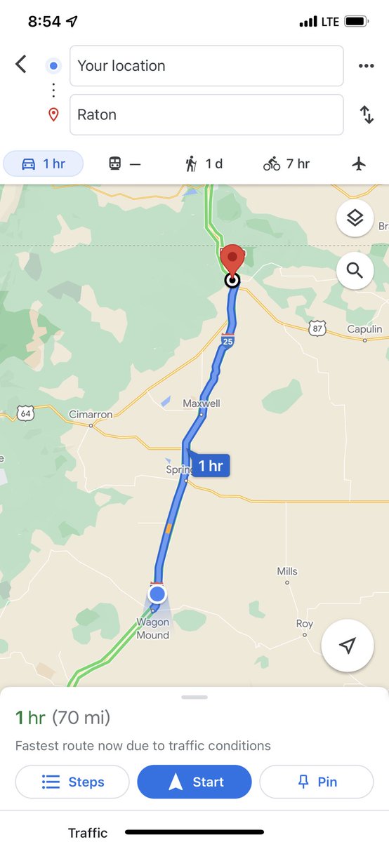 TimWJackson's tweet photo. Interesting….. an hour into New Mexico on 1-25, headed to Alburquerque and on to Phoenix…. And still listening to @COPublicRadio @CPRNews and not yet accessing NPR @nprscottsimon on #NMPR …. Now in Wagon Mound. #EVroadTrip and where’s @VicVela1 today? @MachE_VLOG https://t.co/FT5ccodFtC