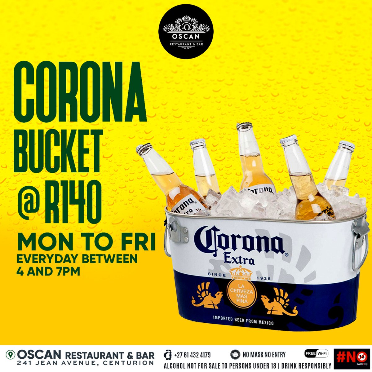 OscanLounge's tweet photo. New activation On... got you this Summer 2022 Mon - Friday navigate 241 jean avenue centurion 17:00 - 19:00 #Bucketspecials https://t.co/O2JcqlV9X5