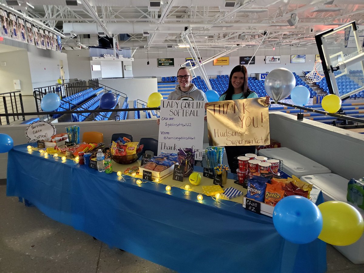 Come see some Lady Goblin Softball players at the Color's Day Dance concessions and support the team! 8pm-11pm tonight!!!! 
Thank you Hudsons super Market!