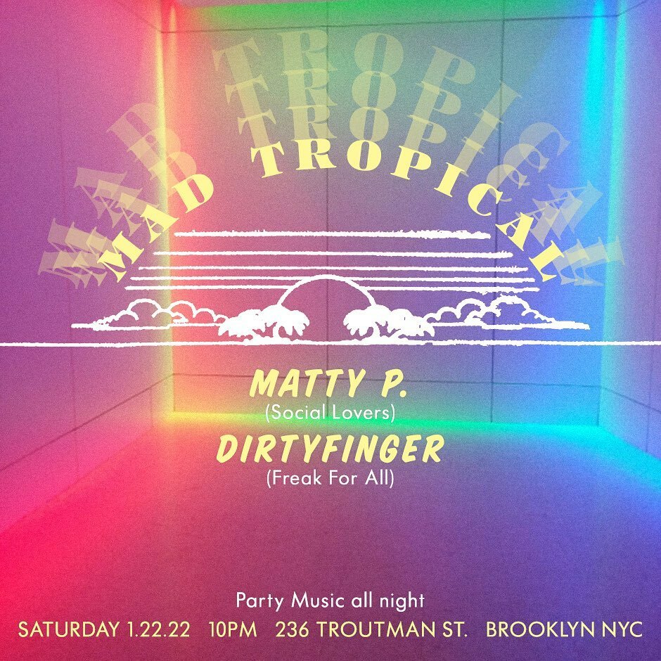 Tonight: pastel percussion and rainbow rhythms with @matty_phx and <a href="/dirtyfinger/">Conrad DIRTYFINGER</a>...
📍🌴 <a href="/madtropical/">MadTropical</a>
#fbp