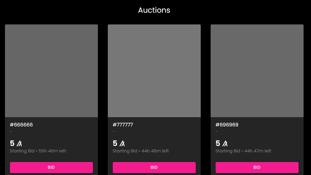 AlgoShades's tweet photo. The first 3 #AlgoShades of grey are available now on NFTExplorer for sale:

#666666: https://t.co/2XEar0thGn
#777777: https://t.co/JpAFevF0UR
#696969: https://t.co/K2PjU9iEdU

#NFTCommunity #ALGONFTs #Algorand #algofam https://t.co/vipN2gCFBu