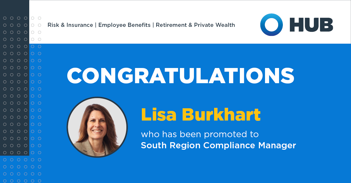 SaeHub's tweet photo. HUB is excited to announce and celebrate Lisa Burkhart’s promotion to the South Region Compliance Manager. We look forward to Lisa’s continued growth and success with the HUB Compliance team. https://t.co/C70KVMgkhH