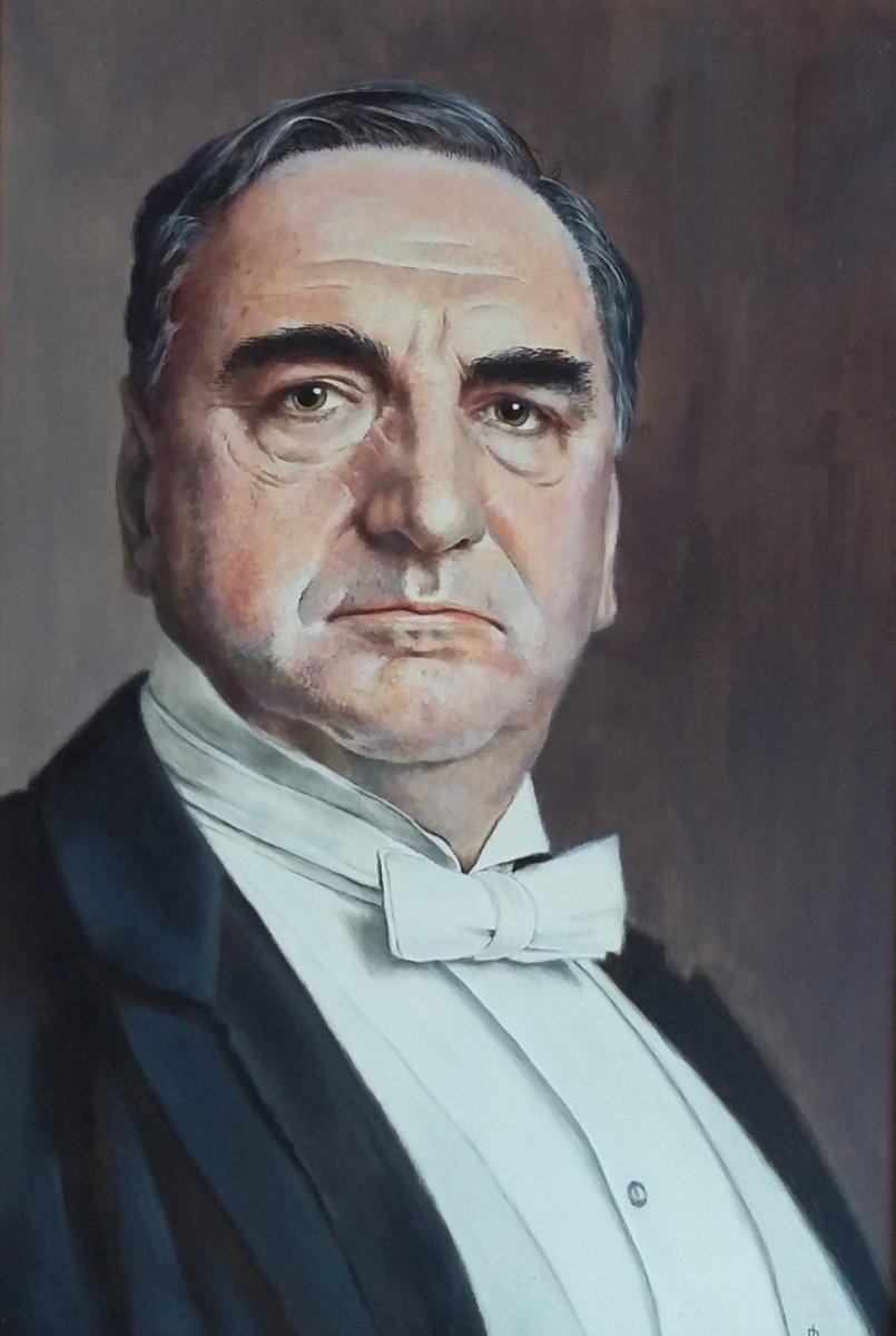My oil painting of Jim Carter in character as Carson from #downtonabbey