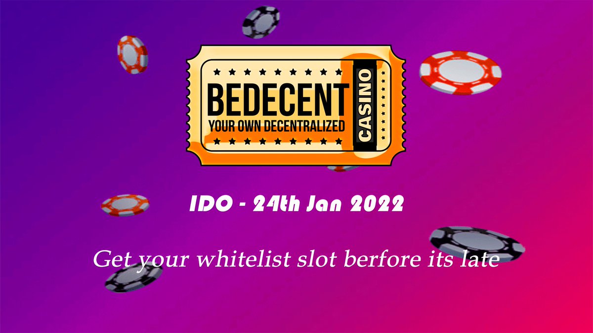Get your #slot for #WHITELIST  before it's late

Join #discord for more details
discord.gg/nKakEDGJuT

#bede #BeDecent #IDO #WHITELIST #Whitelisting #Binance #BSCGem #PINKSALE #TokenSale #NEWTOKENS #BSC