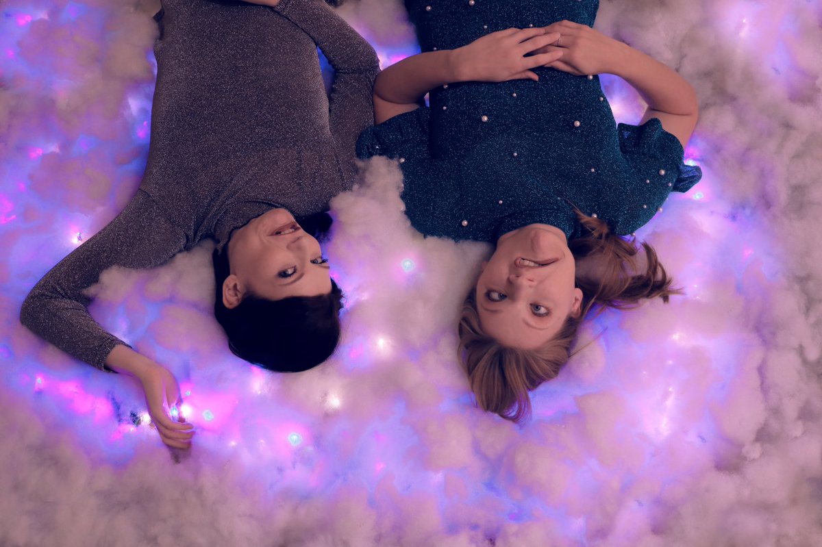 An outtake from our Stormy Clouds photoshoot ⛈😆😆 #jenandkat