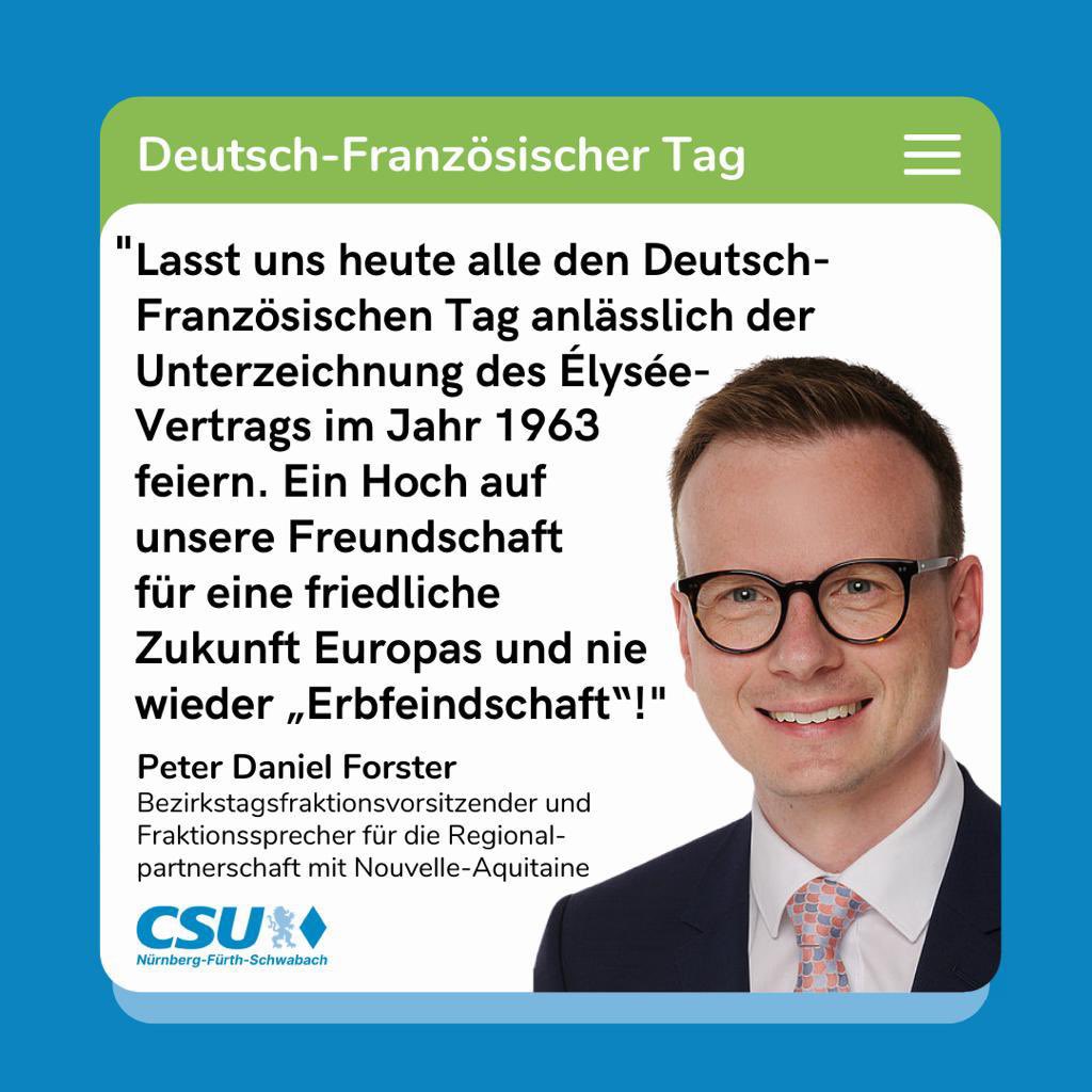 Herzlichen Dank für Dein großes Engagement in der französischen Partnerregion des Bezirk Mittelfranken, lieber <a href="/PDForster/">Peter Daniel Forster</a> !