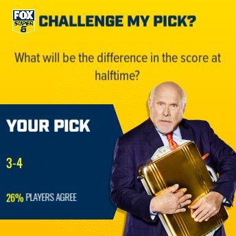 sb_splash's tweet image. Playoffs here we go......BOOM! These are my picks I just made on @foxsuper6 ! Can you beat me for a chance to win free cash? foxsuper6.onelink.me/y0bF/e46a6e6b
