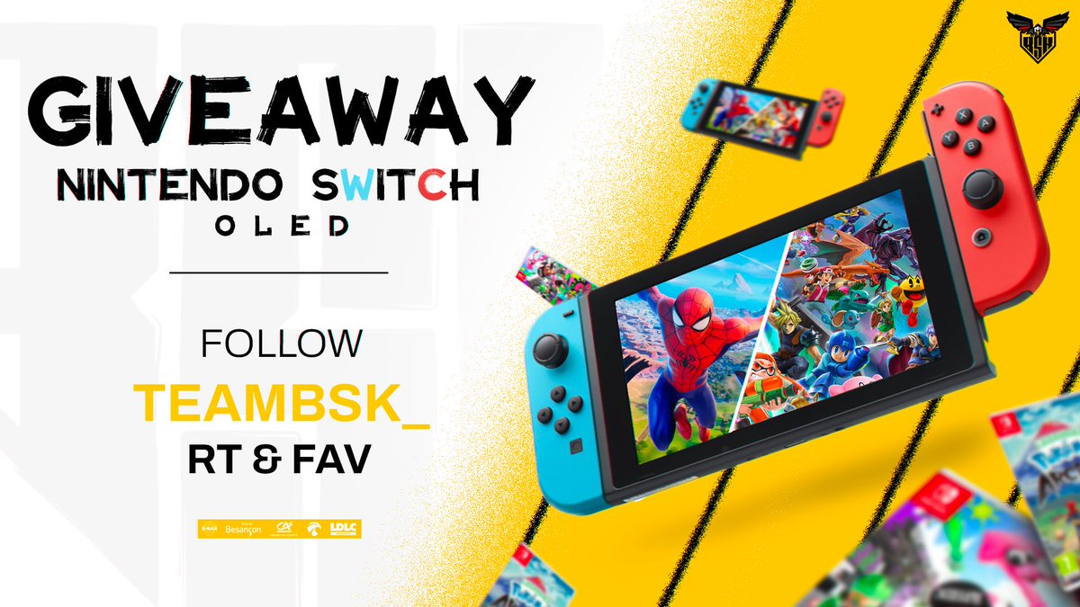 TeamBSK_'s tweet image. 🎁 #GIVEAWAY 🎁

En cette année 2022 nous avons plusieurs cadeaux à vous faire gagner ! 

En attendant le retour des LAN, préparez votre entraînement sur Smash Bros Ultimate avec la nouvelle #NintendoSwitchOLED 

↪️ RT + FOLLOW @TeamBSK_ 

📅 Tirage dans 7 jours (29/01/2022)