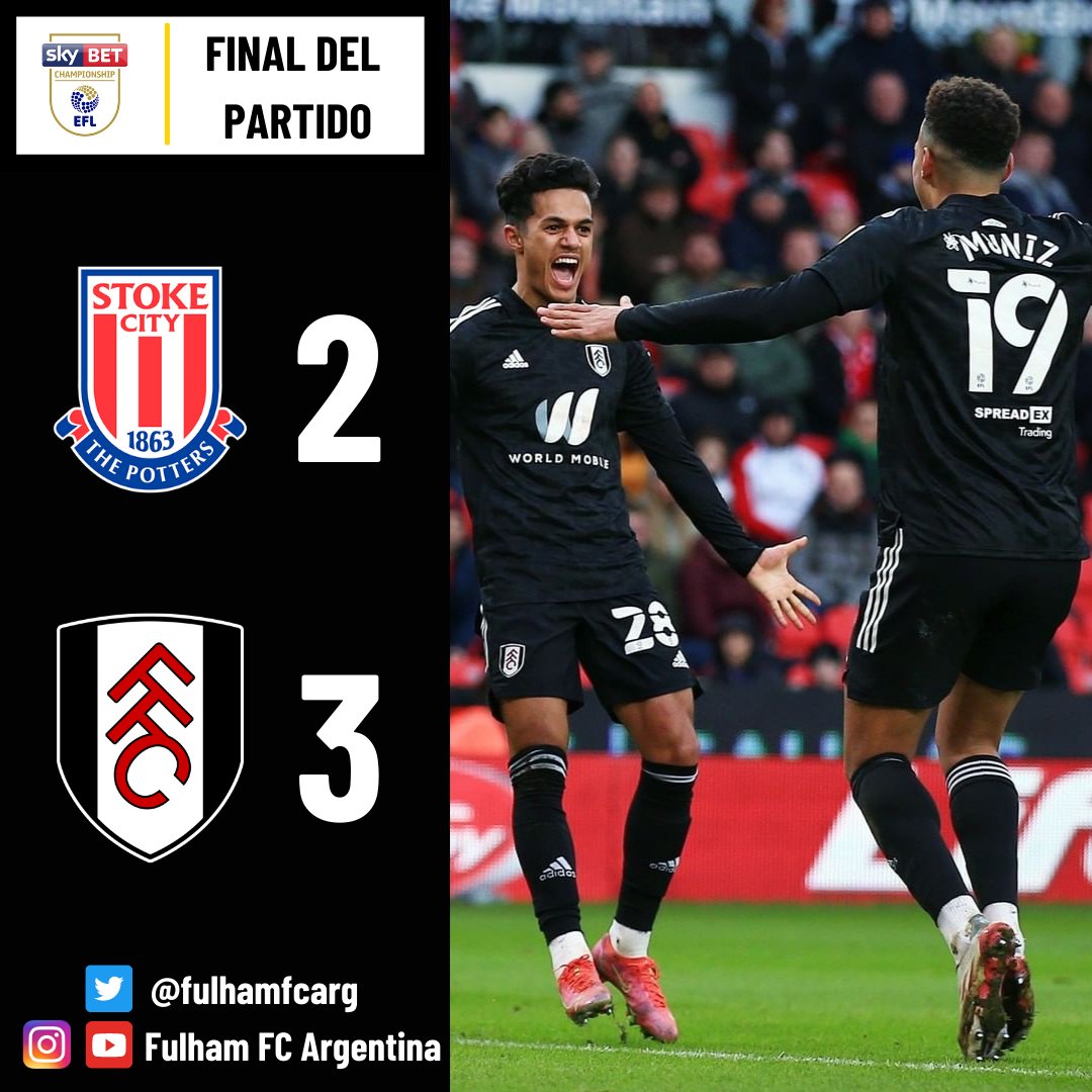 fulhamfcarg's tweet photo. FINAL FINAL FINAL en el bet365!
GANOOOOOOOO FULHAM y estรก mรกs puntero que nunca debido a las derrotas de Bournemouth y Blackburn. Muniz, Carvalho y Bobby Reid los goles. Esta vez tocรณ sufrir pero los triunfos asรญ se disfrutan aun mรกs.
COME ON YOU WHITES!
#FFC #STKFUL https://t.co/liVKYQtgSF