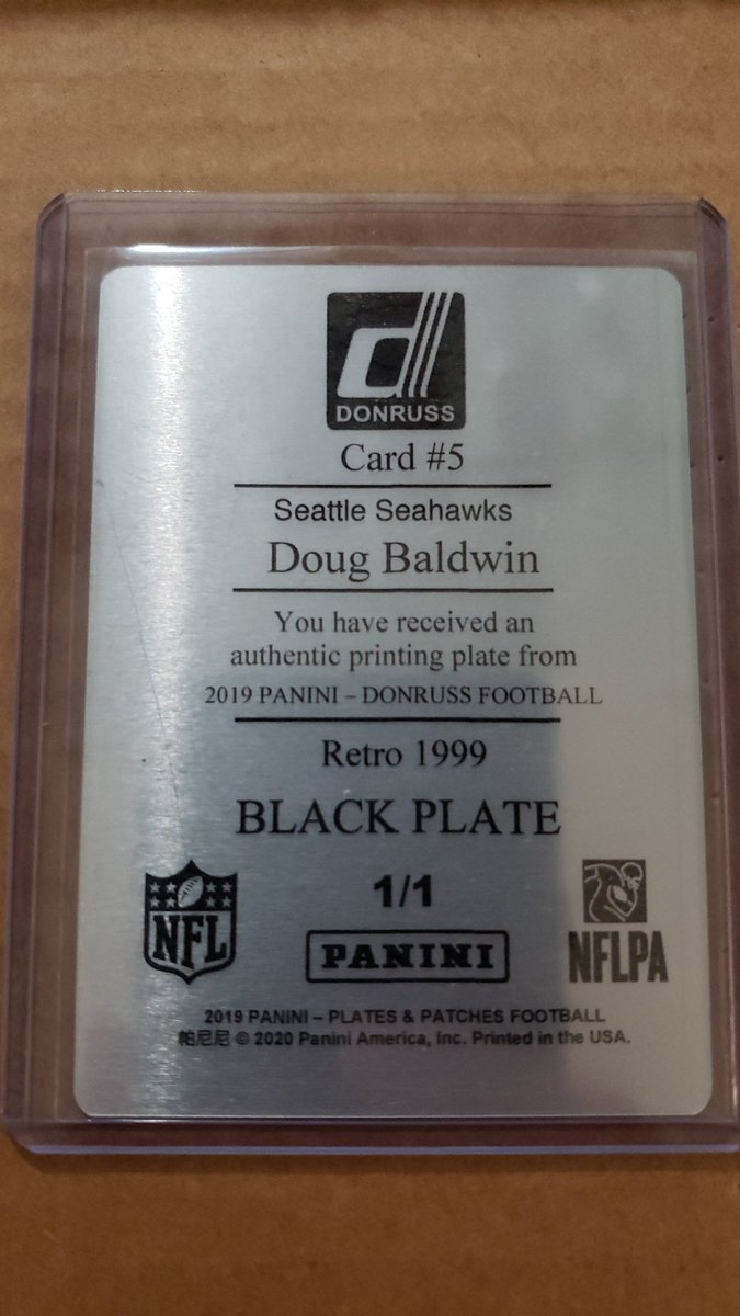 Doug Baldwin 1/1 #printingplate #oneofone #Seahawks