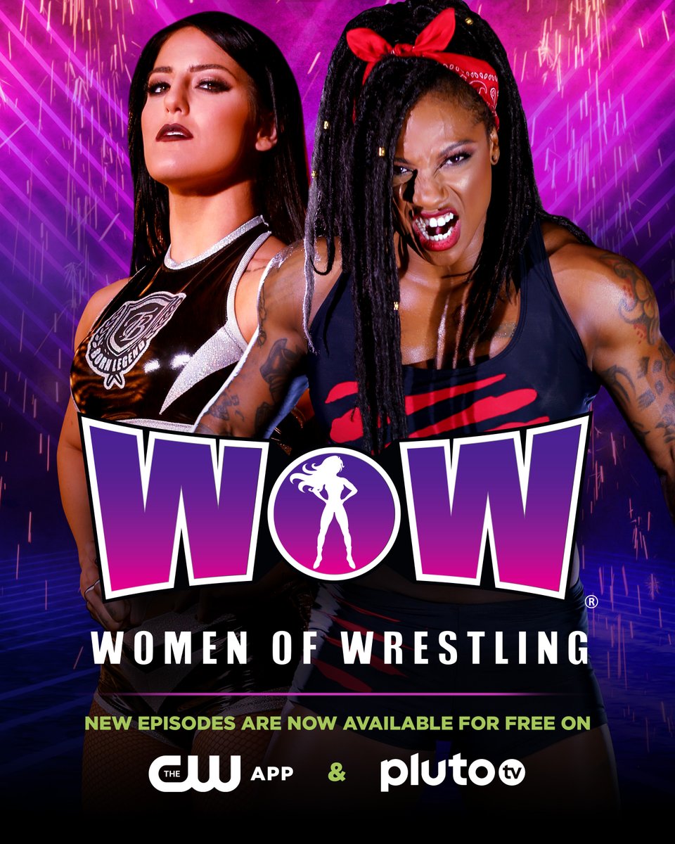 NEVER BEFORE SEEN episodes of WOW - Women Of Wrestling are now available for free on The CW App and Pluto TV in the US!

go.cwtv.com/cwwow
pluto.tv/en/on-demand/s…

<a href="/wowsuperheroes/">WOW - Women Of Wrestling</a> <a href="/Tess_Blanchard/">Tessa Blanchard</a> <a href="/wow_thebeast/">The Beast</a>   <a href="/PlutoTV/">Pluto TV</a> <a href="/cwseed/">The CW App</a> <a href="/WOW_Wrestling/">David Mclane</a>