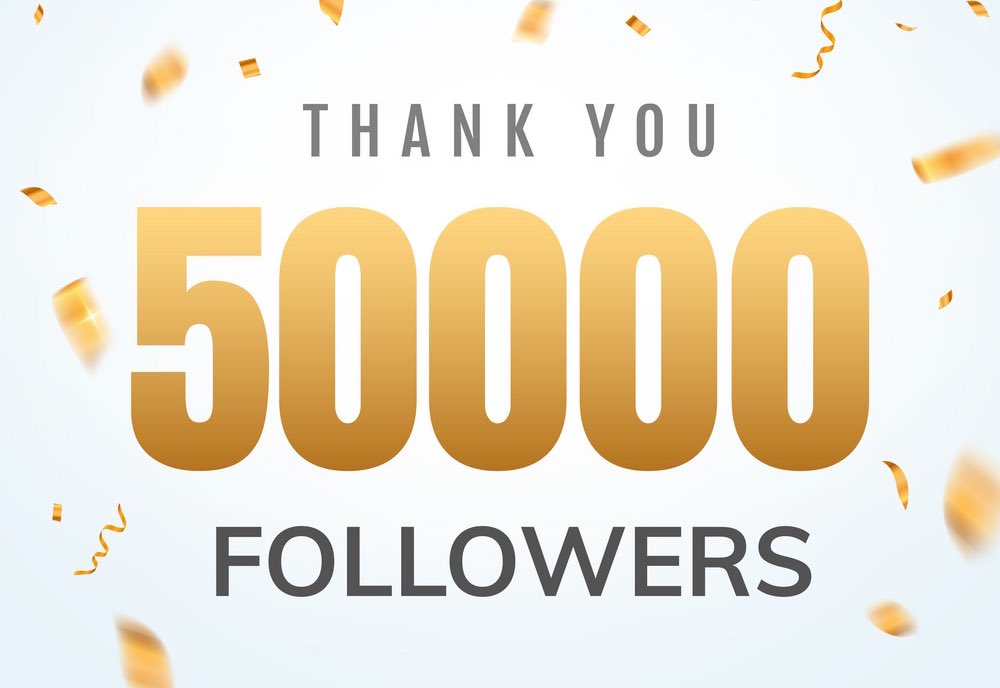 50K followers! Thank you very much to everyone who has been sharing and liking my videos recently. If you keep sharing them I’ll keep making them…