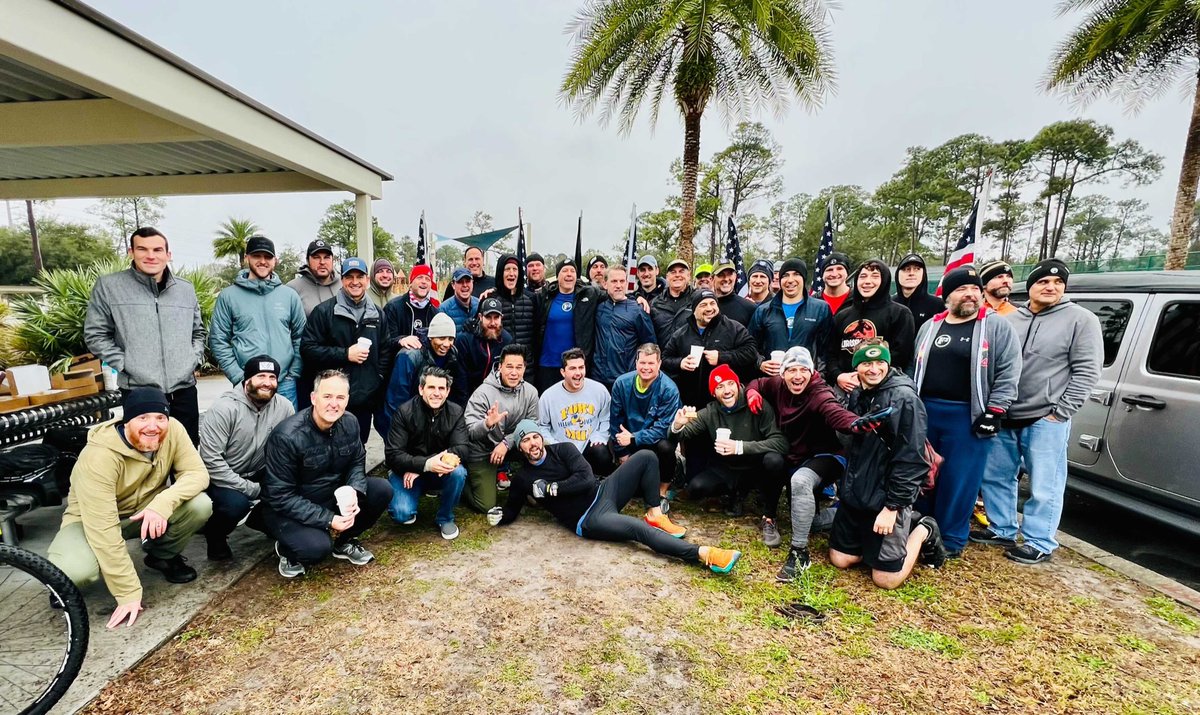 F3SaigonSam's tweet photo. 2022 Kraken CSAUP complete! Amazing job by all!  Thanks to @darkhelmetF3 for making the trip down to enjoy the Florida weather 🥶😜!  @F3Jacksonville @GORUCK @trinityrescue https://t.co/xHdDv3AeKR