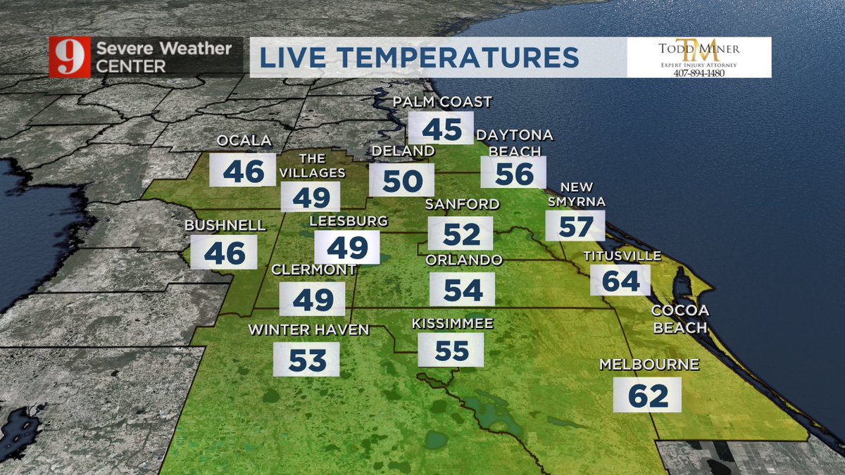 KCrimiWFTV's tweet photo. Any objections to these lunch time temperatures??
#FLCold https://t.co/bEmfZKl2Uu