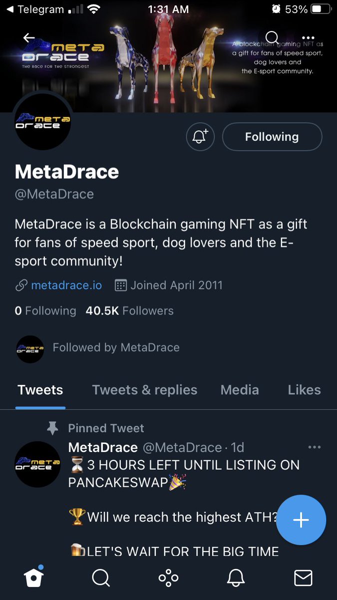 kriscg21's tweet photo. Let's Go!!! All the best!!!! #MetaDrace https://t.co/oLWPBUaHLH