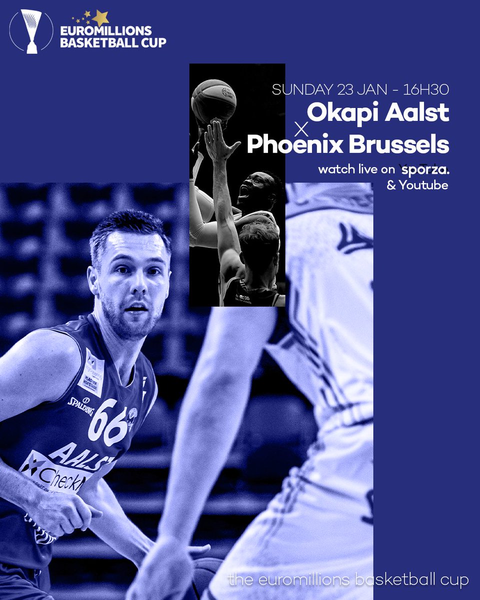 EuroMillions Basketball Cup (@euromillionsbl) on Twitter photo Tune in LIVE on <a href="/sporza/">sporza</a> tomorrow for <a href="/bbcokapiaalstar/">Okapi Aalst</a> vs <a href="/BrusselsBasket5/">Brussels Basketball</a> π§πͺππ Who will advance to the #EuroMillions Basketball Cup Semifinals?! π
#BasketballBelgium #TheCup #SporzaLive Tune in LIVE on <a href="/sporza/">sporza</a> tomorrow for <a href="/bbcokapiaalstar/">Okapi Aalst</a> vs <a href="/BrusselsBasket5/">Brussels Basketball</a> π§πͺππ Who will advance to the #EuroMillions Basketball Cup Semifinals?! π
#BasketballBelgium #TheCup #SporzaLive
