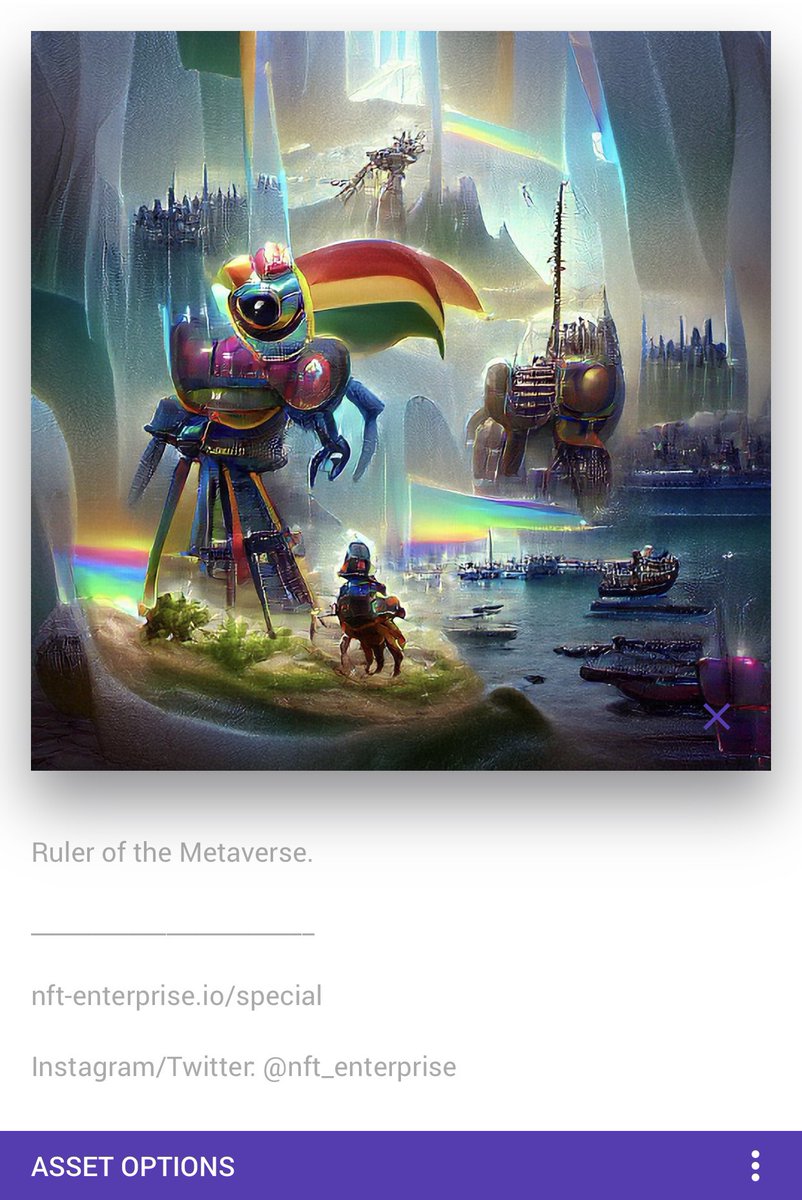 benzo_fever13's tweet photo. #NFTCommunity I need you all to #FOLLOW @NFT_Enterprise &amp; check out his #NFTcollections ‼️ thank you very much for the #RainbowRobot #ENJIN #NFT 🌈🤖 much love 💯🤝 @NFT_Enterprise gives lots of great knowledge &amp; advice! @NFT_Enterprise https://t.co/Fm4WBXsP1i
