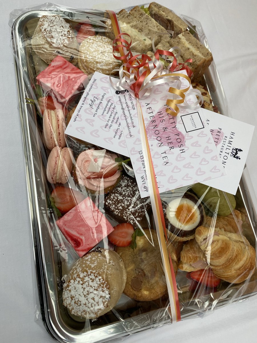 aparkviewhotel's tweet photo. Looking for ideas for what to do this Valentine's Day?
Why not try our His &amp; Her Valentine's Pretty Posh Afternoon Tea to dine-in at Hamiltons Restaurant, or to receive a Pretty Posh Afternoon Tea delivery to your door!
#HamiltonsRestaurant #ValentinesDay #Wolverhampton https://t.co/ylLSqnjZWl