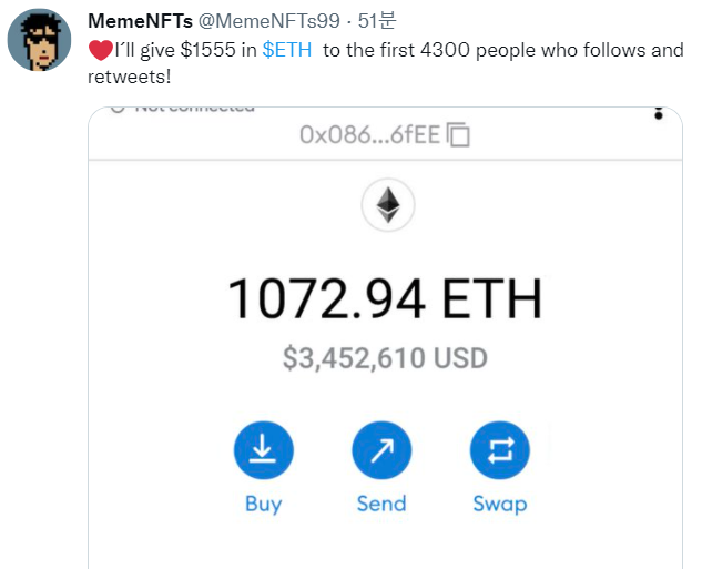 moeneyisAll's tweet photo. some idiots follow and retweet look at this same wallet address. 
retweet and show your followers. Never believe monkey! https://t.co/1EbvWGj5fU