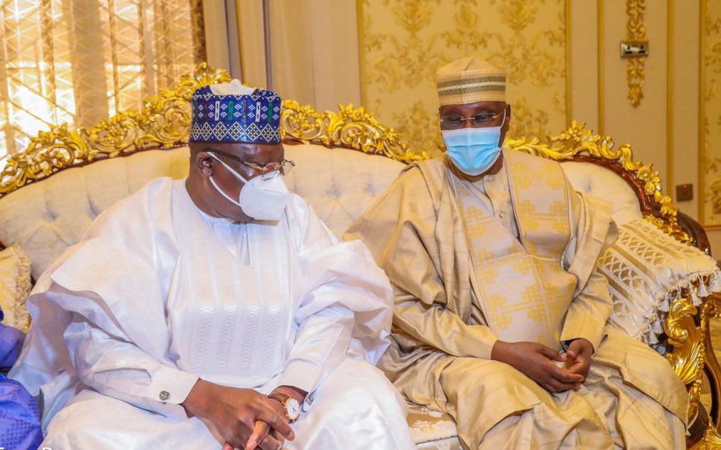 atiku's tweet image. Earlier today, I paid a condolence visit to Alhaji Dahiru Mangal in Katsina over the loss of his beloved mother and matriarch of their family, Hajiya Murja Bara&apos;u. I pray that Almighty Allah will comfort the family and grant her Aljannah Firdaus in Paradise.