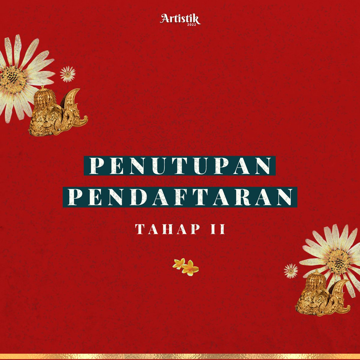 ‼️PENUTUPAN PENDAFTARAN ARTISTIK 2022‼️ 

Wah gak nyangka pendaftaran lomba monolog nasional telah berakhir. Kami ucapkan terimakasih kepada seluruh partisipan yang telah mendaftar 🥰

Bagi yang belum mendaftar kami tunggu di ARTISTIK selanjutnya 👋🏻👋🏻