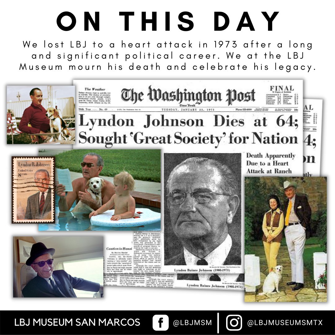 LBJMUSEUM's tweet photo. If you want to learn more about LBJ's life come by the museum from 11 am to 5 pm Thurs. through Sat. We love to talk about him. #lbj #presidentlbj #history #historyfacts #historylovers #inmemory #inmemoryof https://t.co/hGdZbI44lC