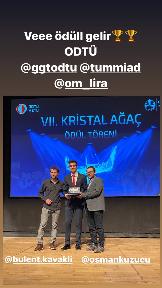 Veee ödülll🏆🏆🏆
 @om_lira <a href="/bulentkavakli/">BK</a> <a href="/OsmanKuzucu/">Osman Kuzucu 🖇</a> <a href="/tummiad/">TUMMIAD</a>