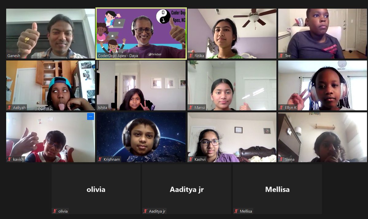 coderdojoapexnc's tweet image. We&apos;re snowed out ❄️here in #apexnc  but nothing cant stop us from kicking off our exciting Winter term 🙌. #VirtualDojo #CoderDojo