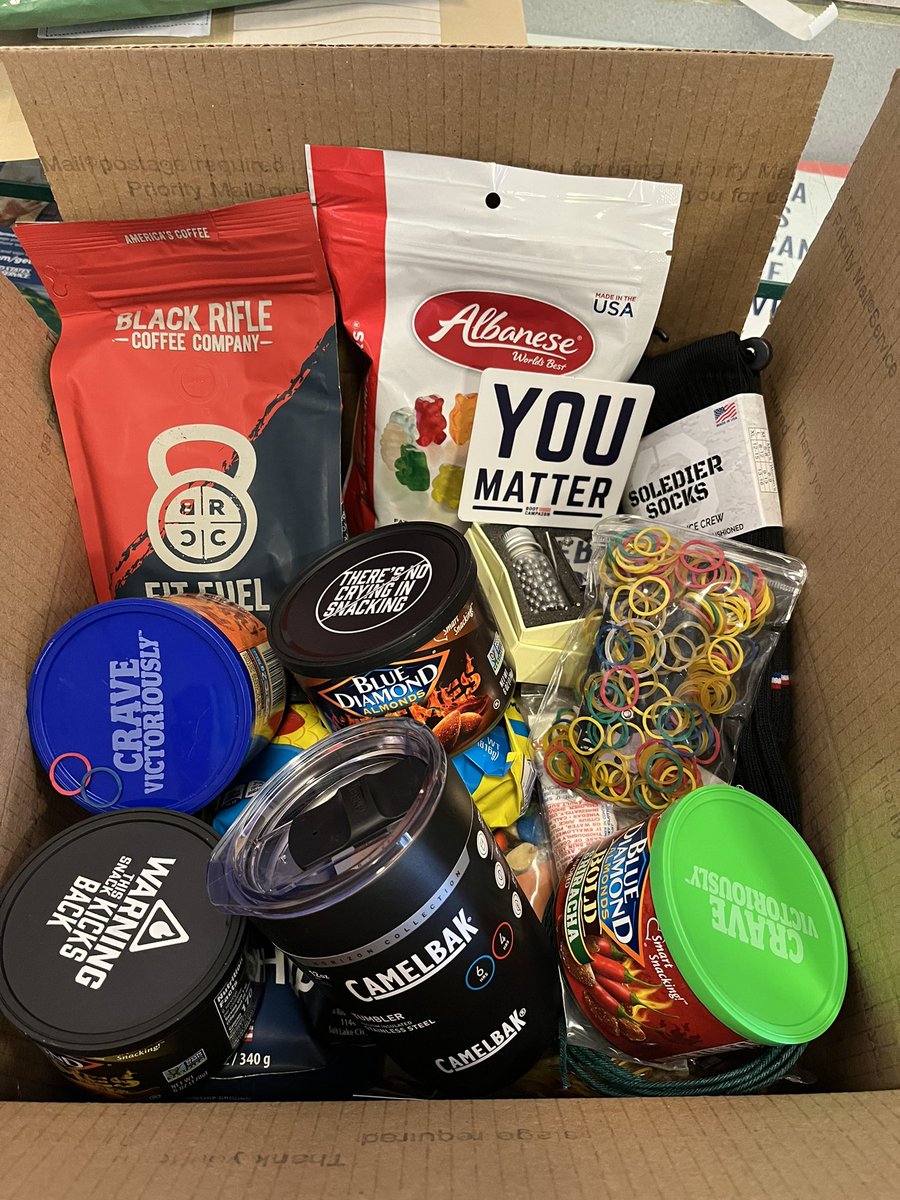ehdomenech's tweet photo. Nothing says “You Matter” like sending tiny rubber band guns in a care package right? 🇺🇸♥️ https://t.co/P6R0hIFp9E