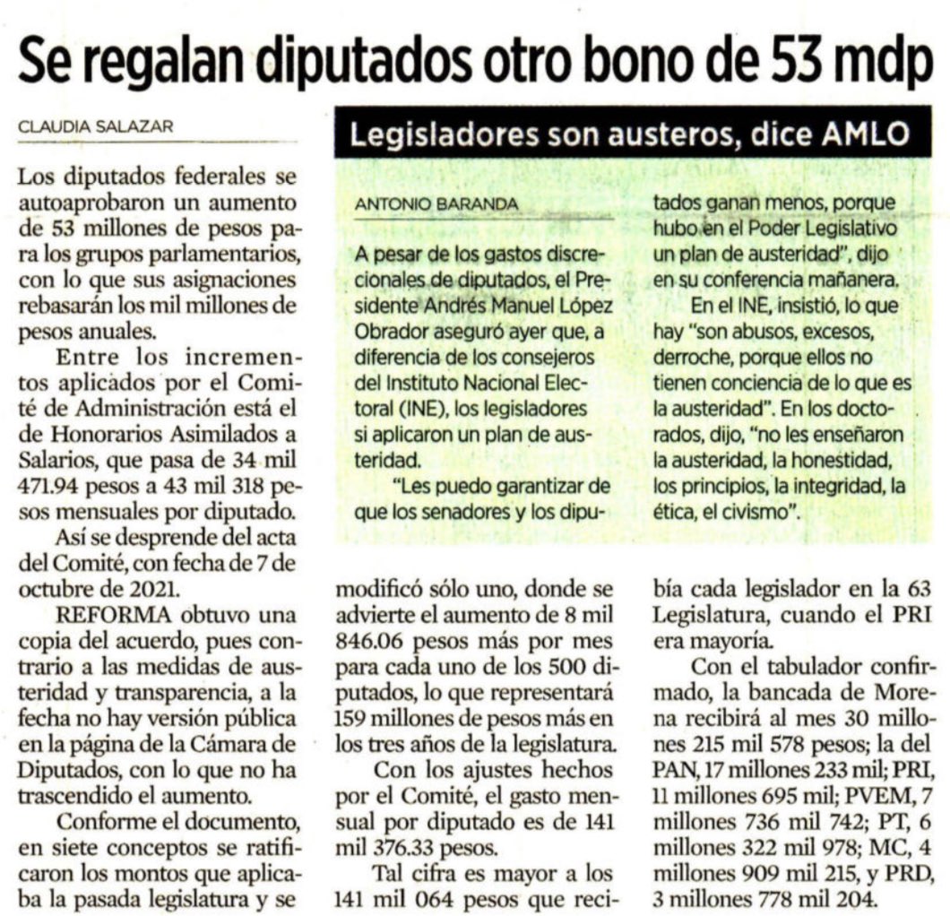 avieu's tweet photo. Tanto predican la austeridad republicana, pero no la aplican ⁦@DiputadosMorena⁩ ⁦@mario_delgado⁩ ⁦@Sergeluna_S⁩ #Hipócritas https://t.co/U6WQua666e