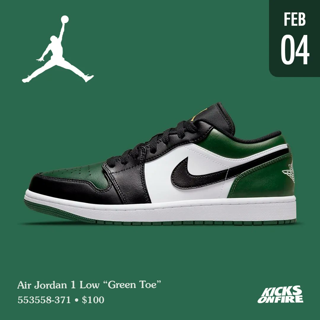 KicksOnFire green air jordan 1 low on Twitter: "Jordan 1 Low "Green Toe" Restock 🤑 Join