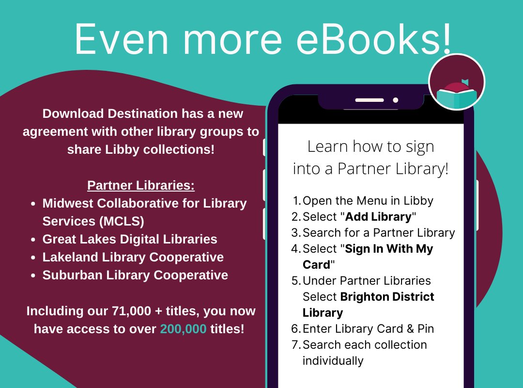 Download Destination has a new agreement with other library groups to share Libby collections!
To get started, visit: tln.overdrive.com