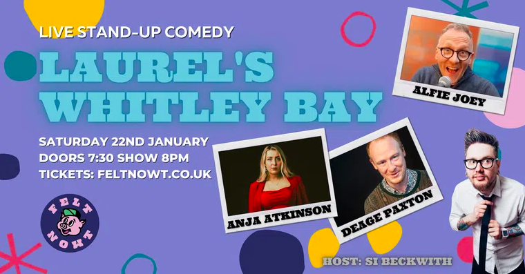 🚨 LAST CALL FOR TICKETS FOR TONIGHTS <a href="/LaurelsWhitley/">Laurels</a> SHOW 🚨

MC <a href="/SiBeckwith/">Si Beckwith</a> introduces;
<a href="/Anjatkinson/">Anja Atkinson</a> // <a href="/DeagePaxton/">Deage Paxton</a> // <a href="/alfiejoey/">alfie joey</a> 🔥

Doors at 7:30pm, show at 8pm. Tickets - feltnowt.co.uk/events/151/