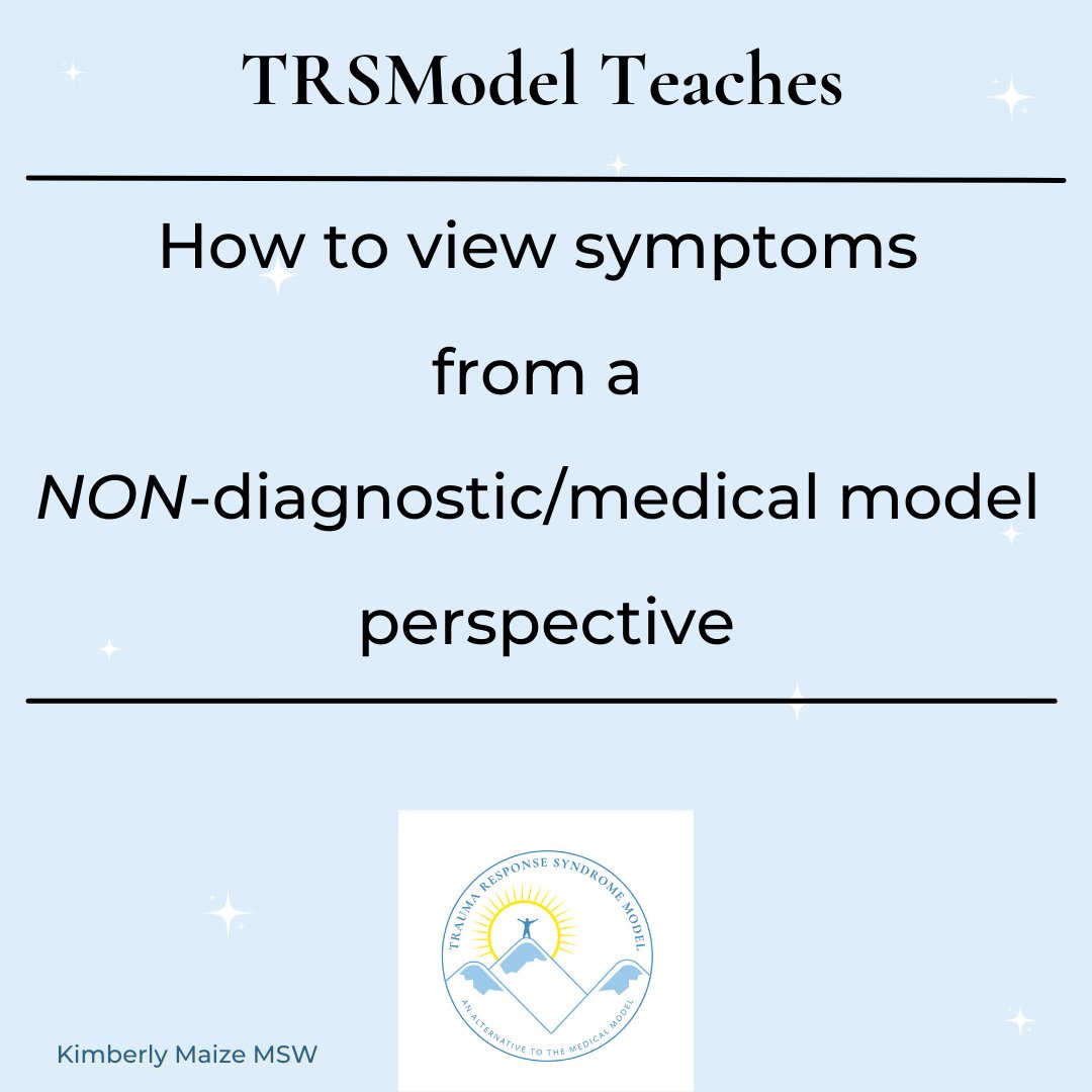 TRSModel's tweet photo. symtoms=trauma responses.
trauma responses are coping skills and understandable reactions to trauma NOT a mental illness.
survival strategies are not disorders.
Anyone w/ complex #trauma can potentially heal.
#traumanotdiagnosis #TRSModel #traumainformed #livedexperience https://t.co/KRWPDgyurr